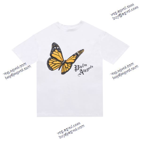 2色可選 重宝するアイテムパーム エンジェルス Palm Angels コピーブランド バタフライロゴプリント半袖Tシャツ 2020秋冬 半袖Tシャツ